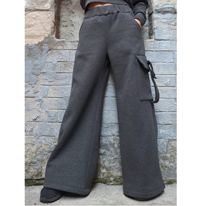 Wide Leg Grey Woman Pants - Handmade clothing from AngelBySilvia - Top Designer Brands 
