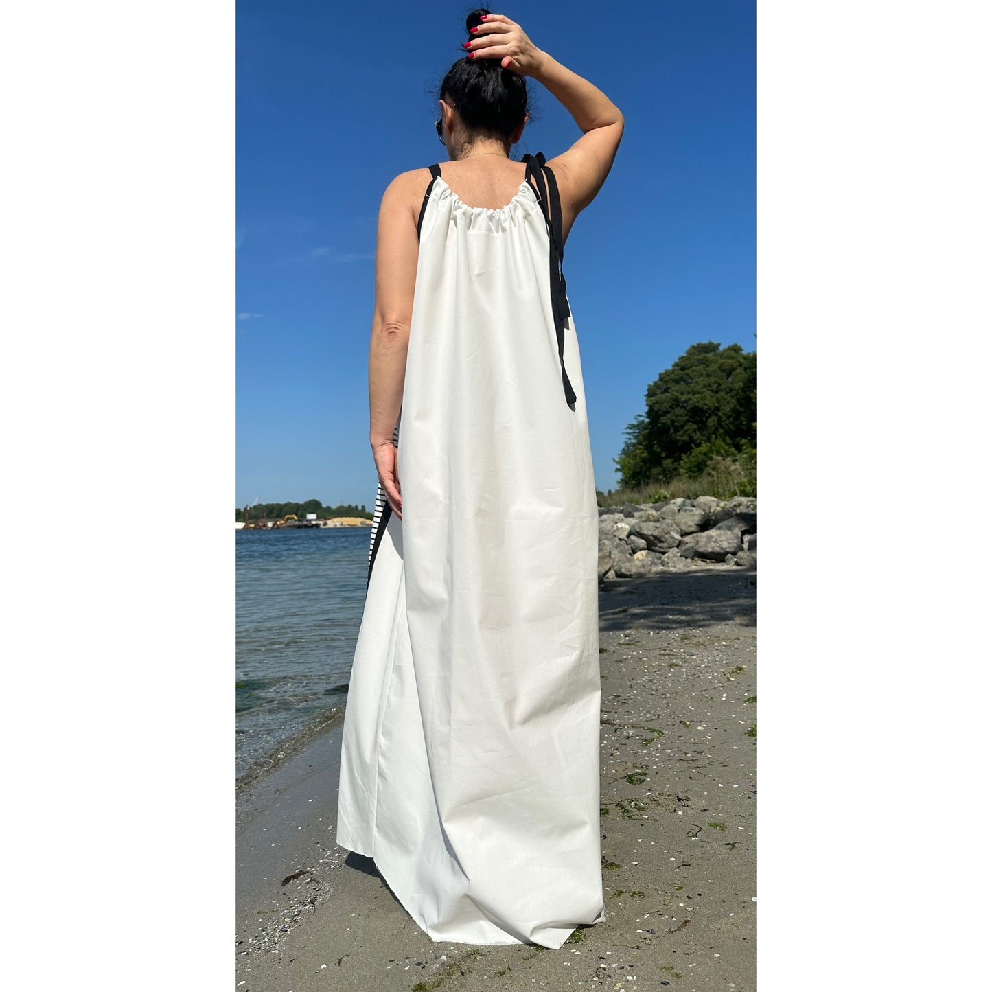 Summer White Kaftan Dress - Handmade clothing from Angel By Silvia - Top Designer Brands 