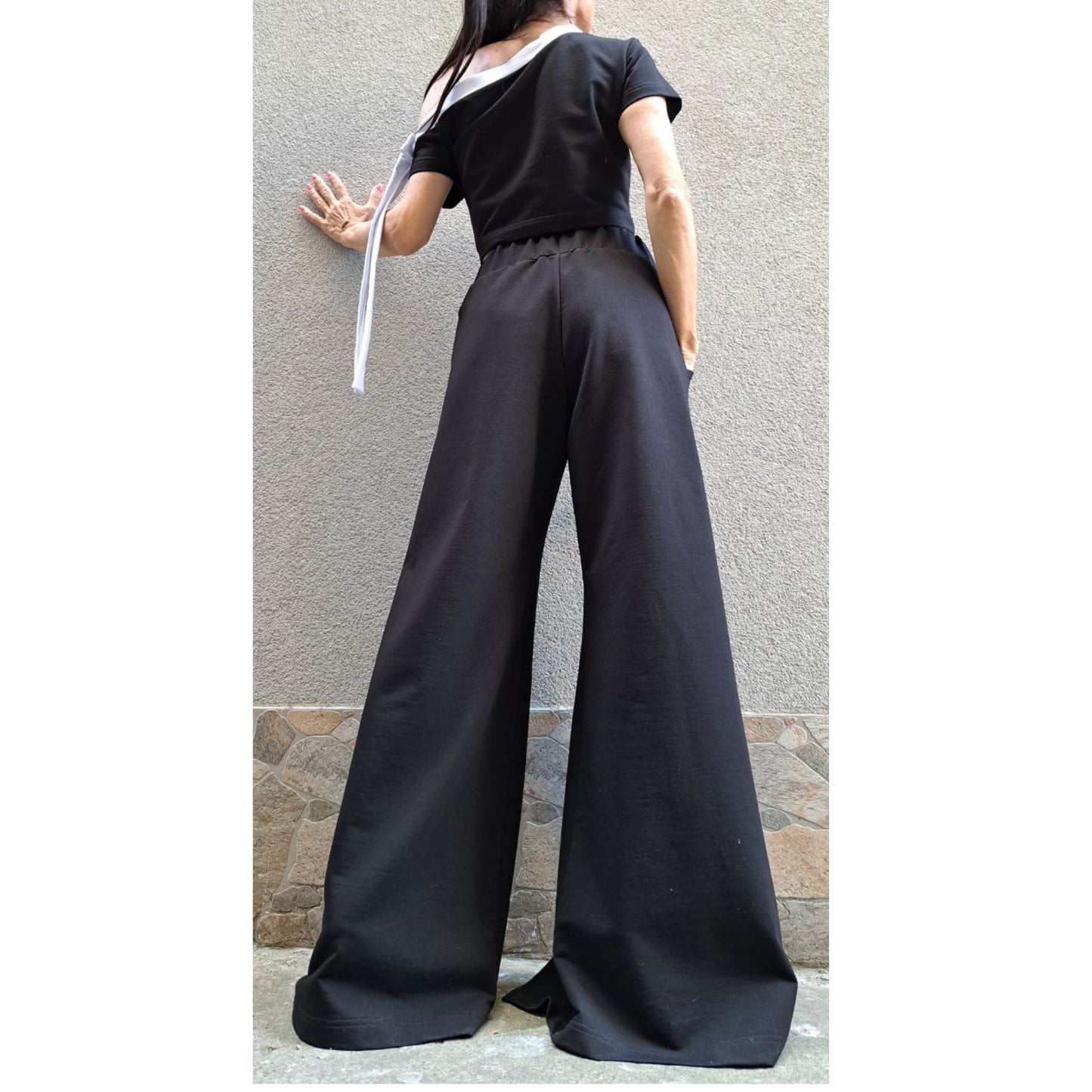 Asymmetric Summer Pants Top Set - Handmade clothing from Angel By Silvia - Top Designer Brands 