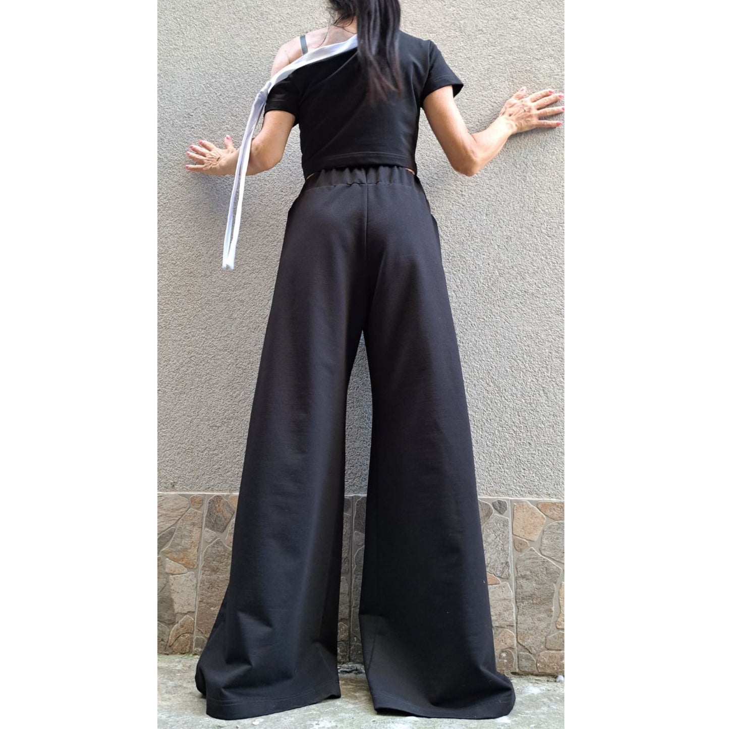 Asymmetric Summer Pants Top Set - Handmade clothing from Angel By Silvia - Top Designer Brands 