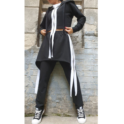 New Asymmetric Black White Outfit - Handmade clothing from AngelBySilvia - Top Designer Brands 