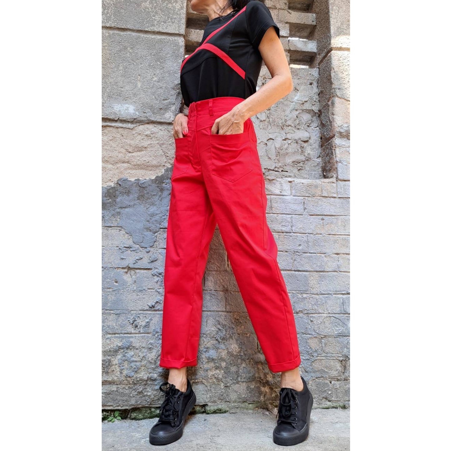 New Extravagant Red Pants - Handmade clothing from AngelBySilvia - Top Designer Brands 