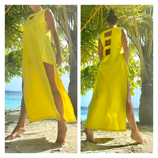 New Yellow Long Short Tunic - Handmade clothing from AngelBySilvia - Top Designer Brands 