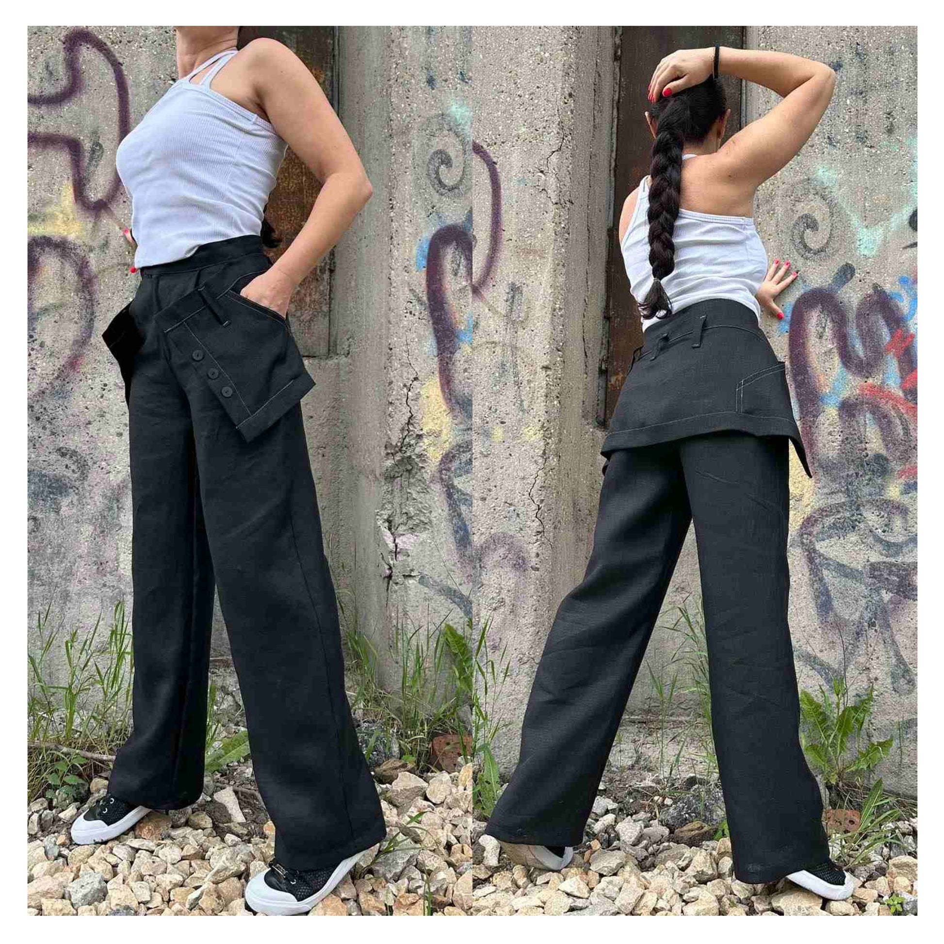 New Extravagant Linen Pants - Handmade clothing from AngelBySilvia - Top Designer Brands 