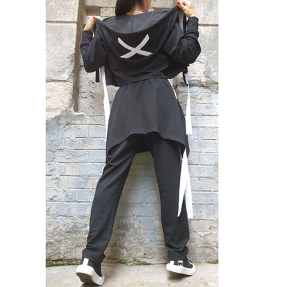 New Asymmetric Black White Outfit - Handmade clothing from AngelBySilvia - Top Designer Brands 