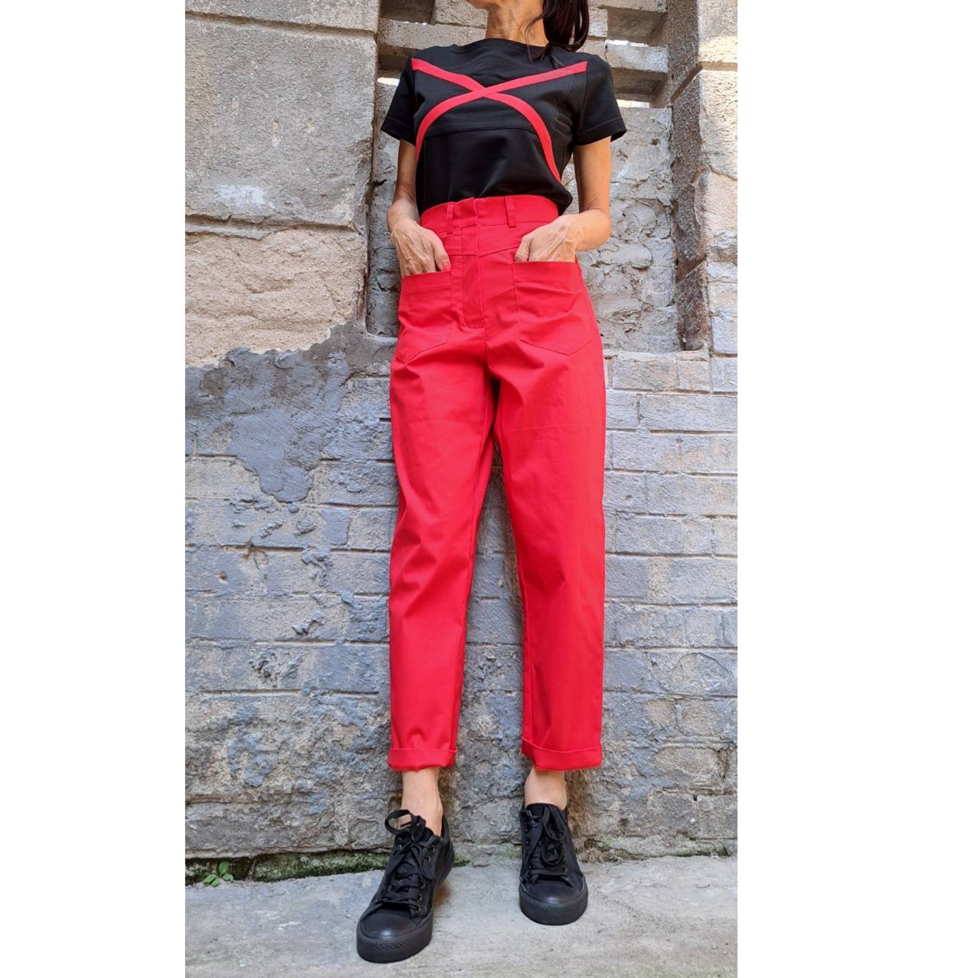 New Extravagant Red Pants - Handmade clothing from AngelBySilvia - Top Designer Brands 