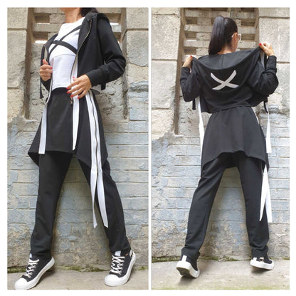 New Asymmetric Black White Outfit - Handmade clothing from AngelBySilvia - Top Designer Brands 