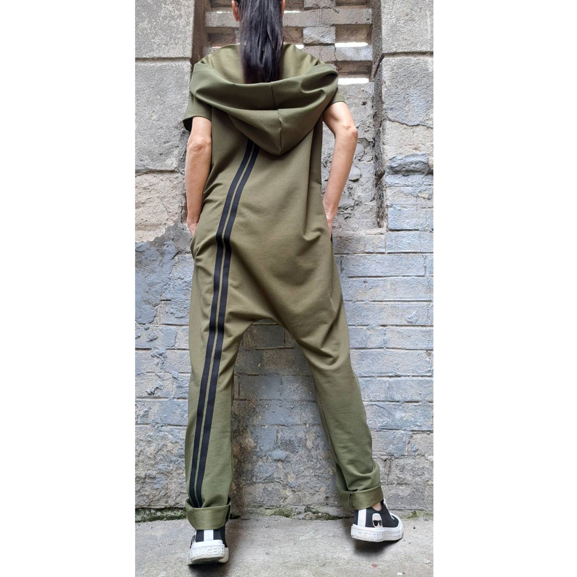 Urban Military Green Jumpsuit - Handmade clothing from AngelBySilvia - Top Designer Brands 
