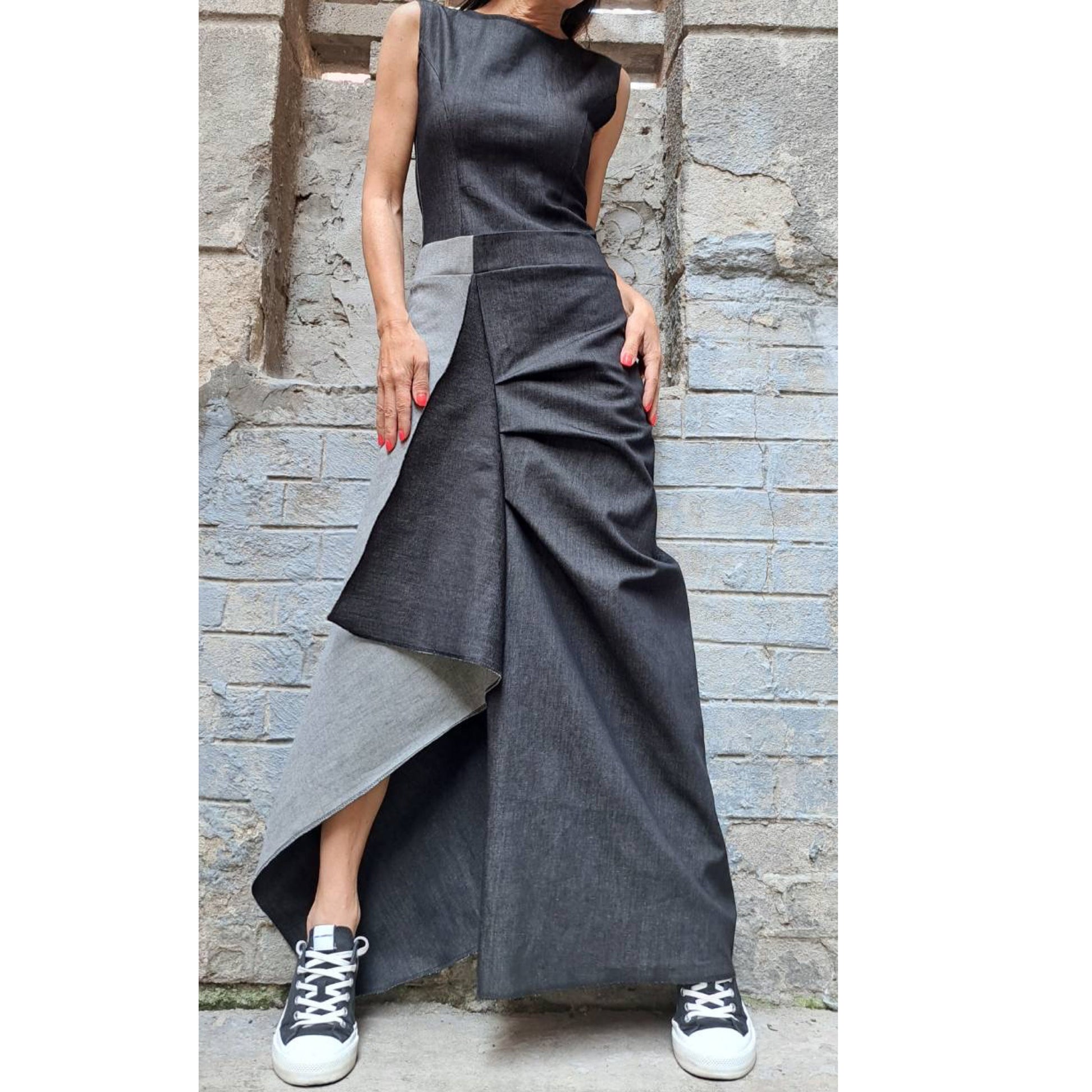 New Avantgarde Denim Dress - Handmade clothing from AngelBySilvia - Top Designer Brands 