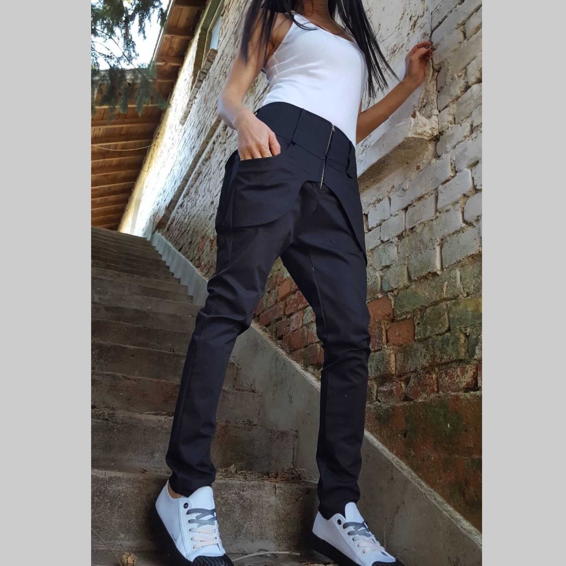 Casual Women Black Pants - Handmade clothing from AngelBySilvia - Top Designer Brands 