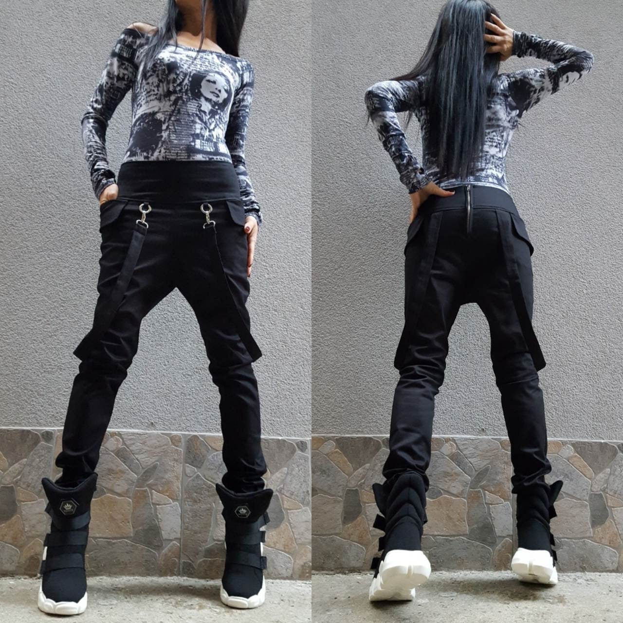 Urban Black Pants - Handmade clothing from AngelBySilvia - Top Designer Brands 