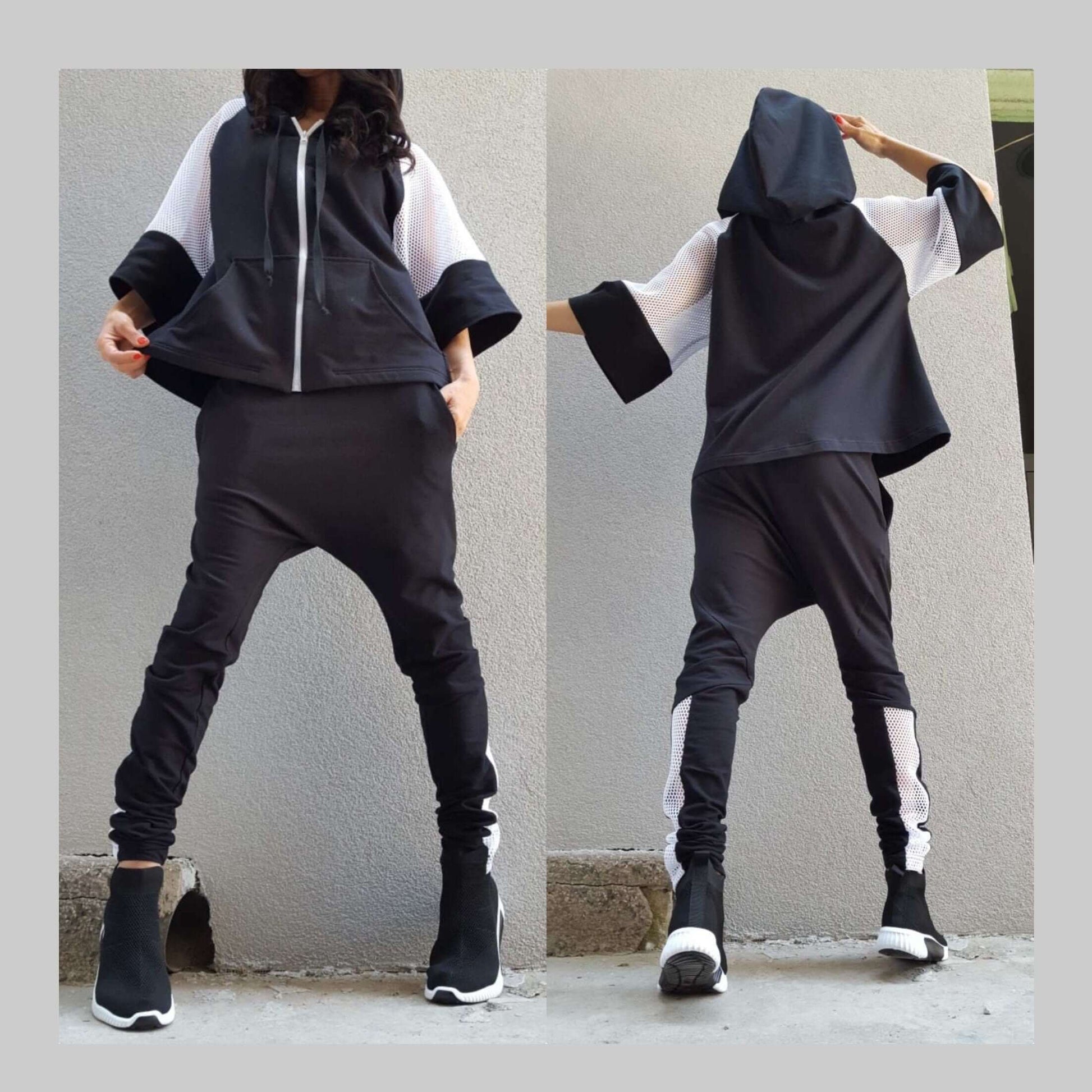 Black White Loose Set - Handmade clothing from AngelBySilvia - Top Designer Brands 