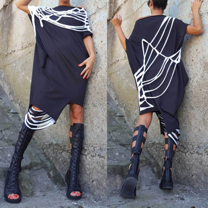 Asymmetric Black Tunic Dress - Handmade clothing from AngelBySilvia - Top Designer Brands 