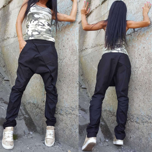 Baggy Black Women Pants - Handmade clothing from AngelBySilvia - Top Designer Brands 