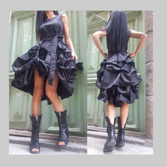 Extravagant Black Dress - Handmade clothing from AngelBySilvia - Top Designer Brands 