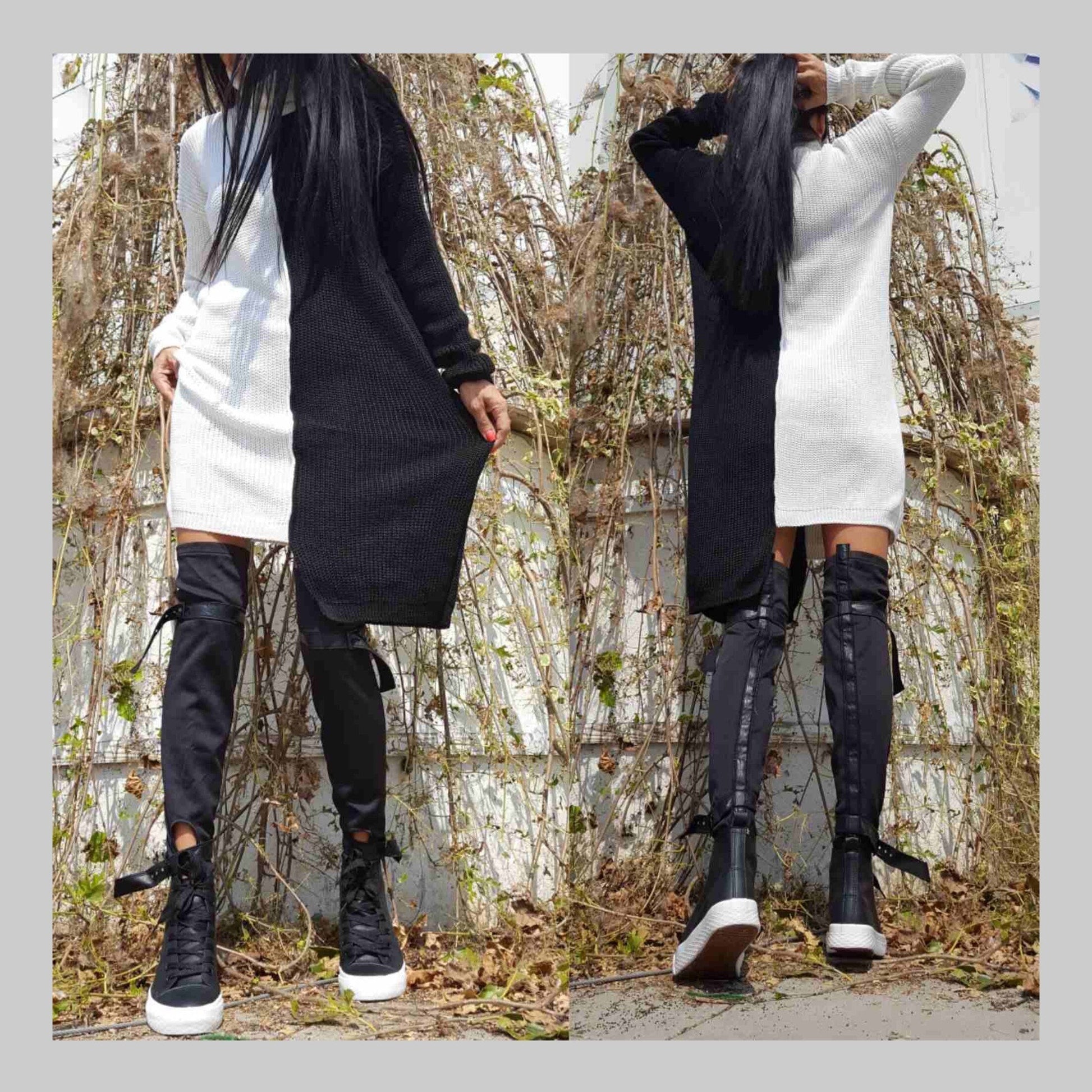 Winter Asymmetric Long Tunic - Handmade clothing from AngelBySilvia - Top Designer Brands 