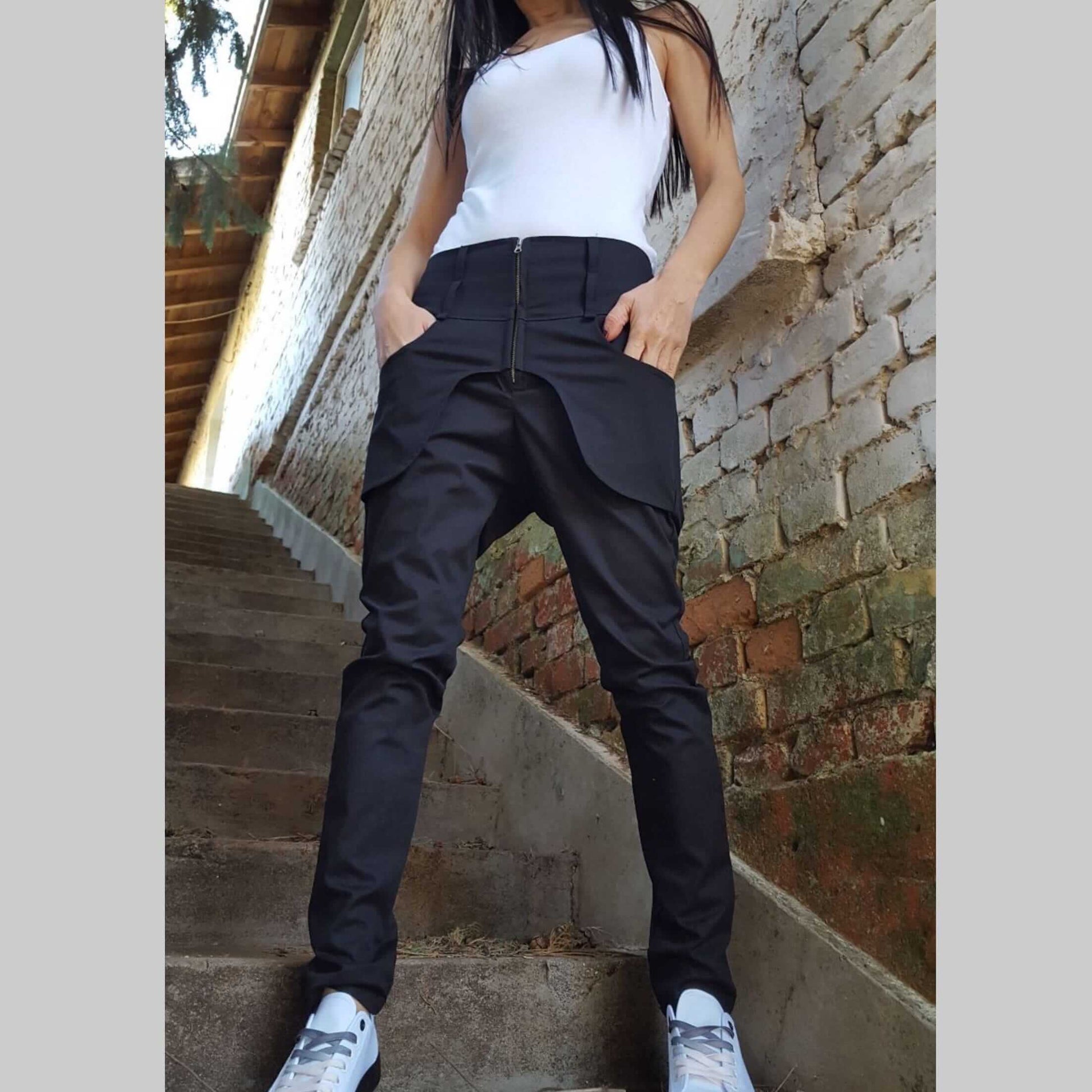 Casual Women Black Pants - Handmade clothing from AngelBySilvia - Top Designer Brands 