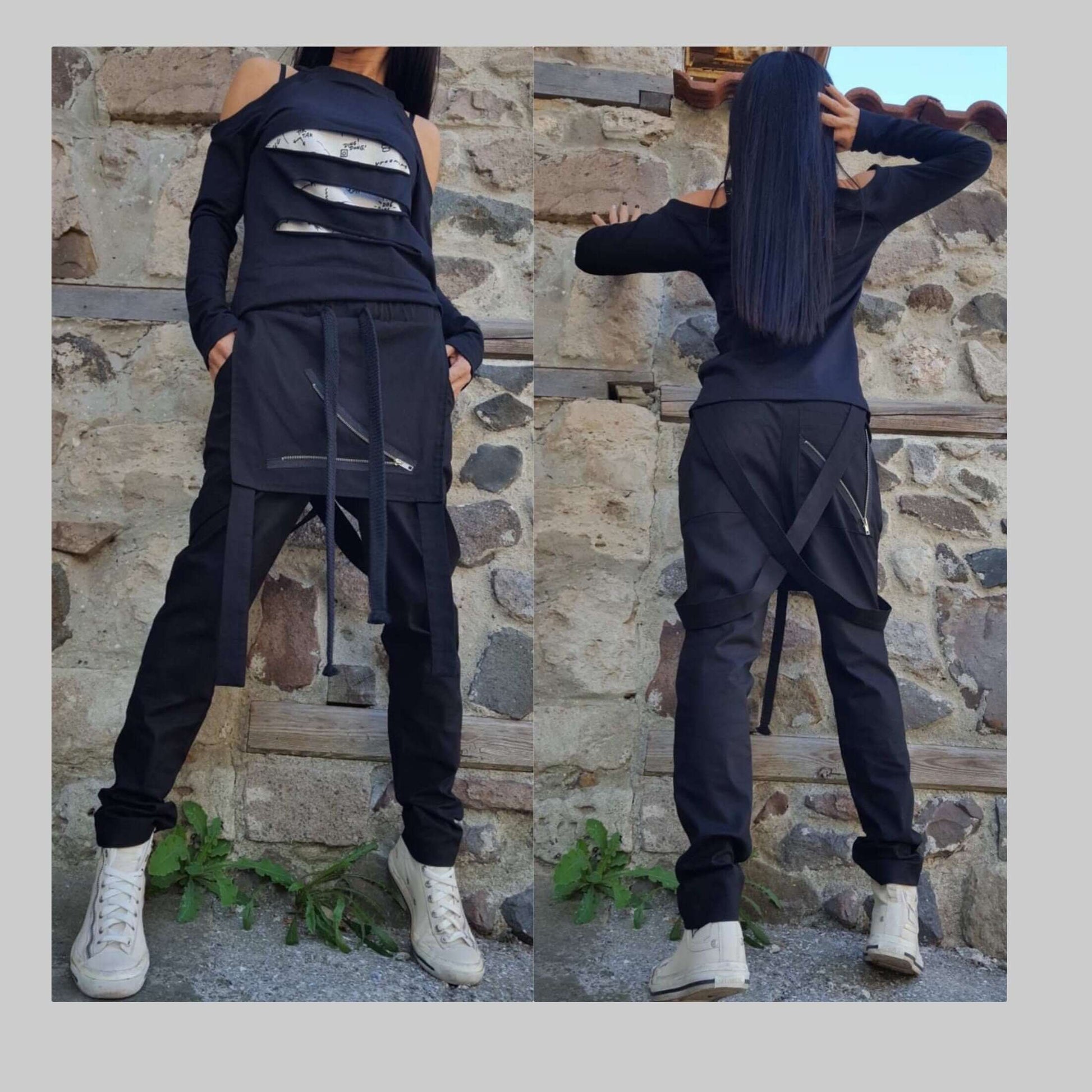 Deconstructed Pants - Handmade clothing from AngelBySilvia - Top Designer Brands 