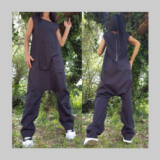 Black Harem Jumpsuit - Handmade clothing from AngelBySilvia - Top Designer Brands 