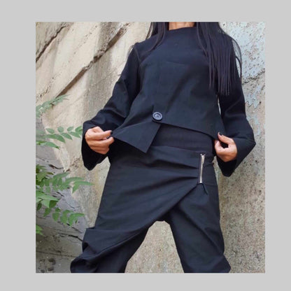 Asymmetric Black Set - Handmade clothing from AngelBySilvia - Top Designer Brands 