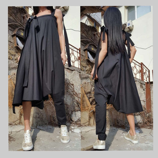 Extravagant Black Jumpsuit Dress - Handmade clothing from AngelBySilvia - Top Designer Brands 