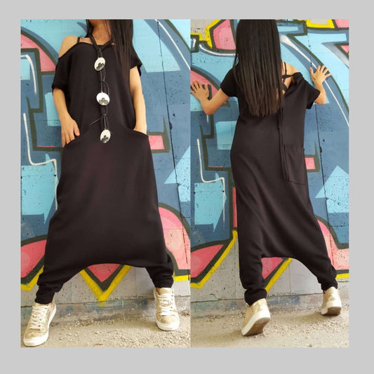Extravagant Black Jumpsuit - Handmade clothing from AngelBySilvia - Top Designer Brands 