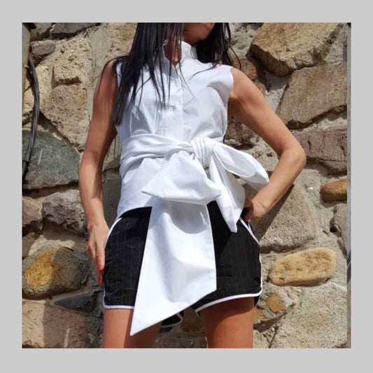 Sleeveless Elegant Shirt - Handmade clothing from AngelBySilvia - Top Designer Brands 