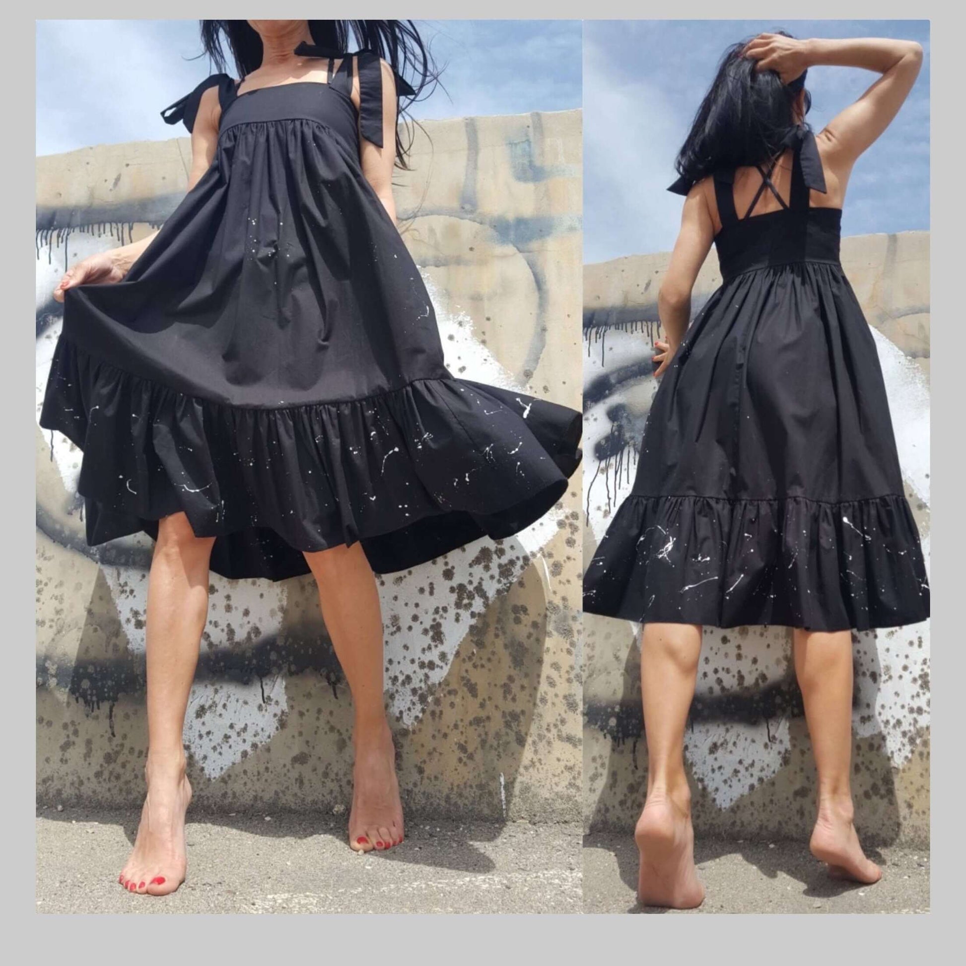 Extravagant Asymmetric Dress - Handmade clothing from AngelBySilvia - Top Designer Brands 