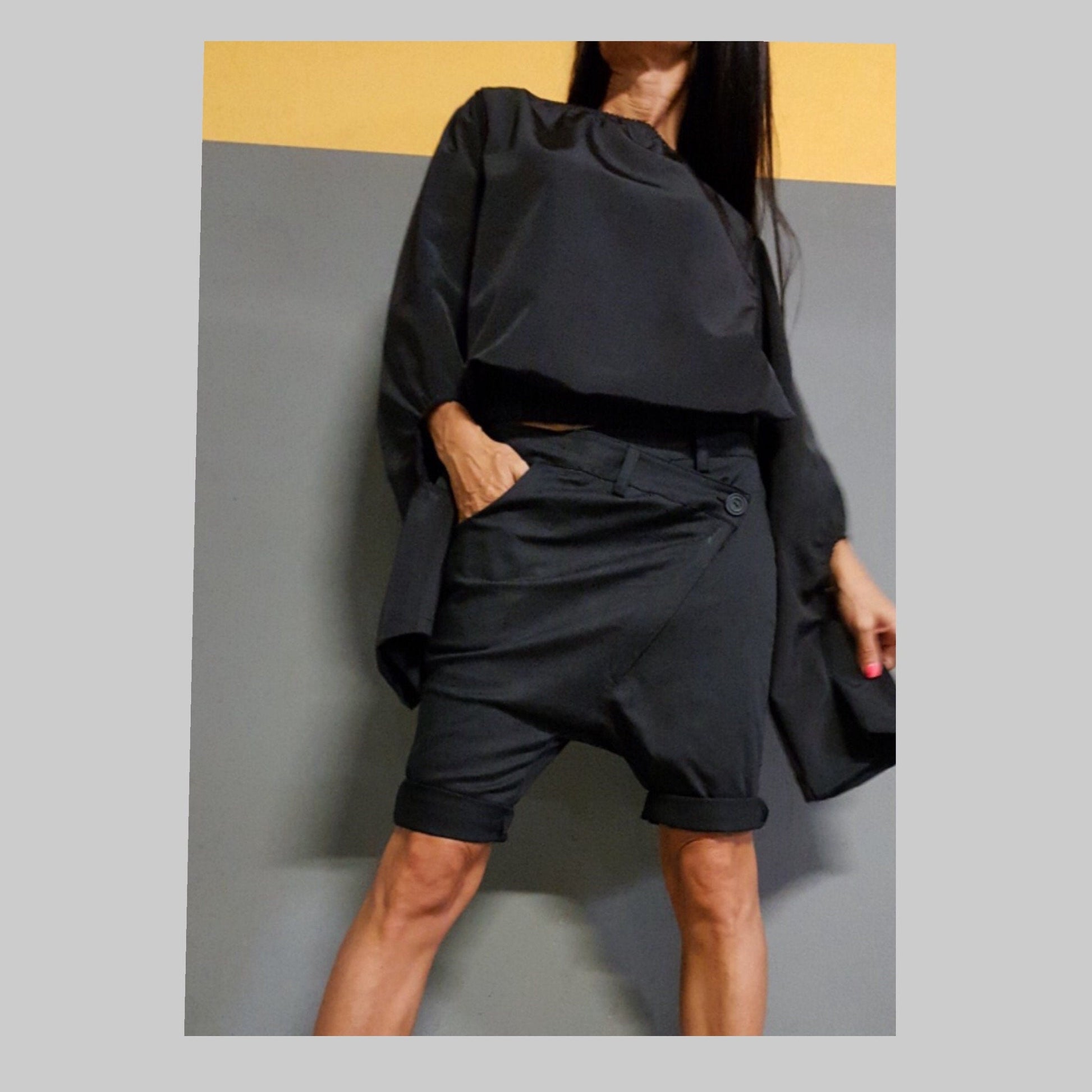 Short Black Trousers - Handmade clothing from AngelBySilvia - Top Designer Brands 