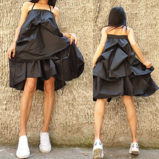 Asymmetric Black Dress - Handmade clothing from AngelBySilvia - Top Designer Brands 