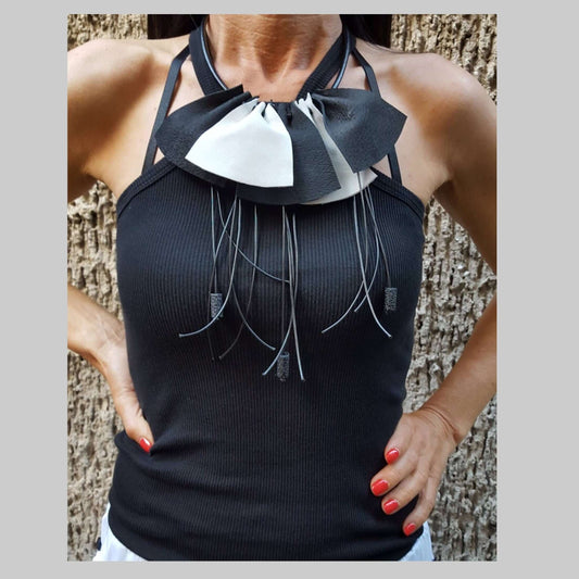 Leather Necklace - Handmade clothing from AngelBySilvia - Top Designer Brands 