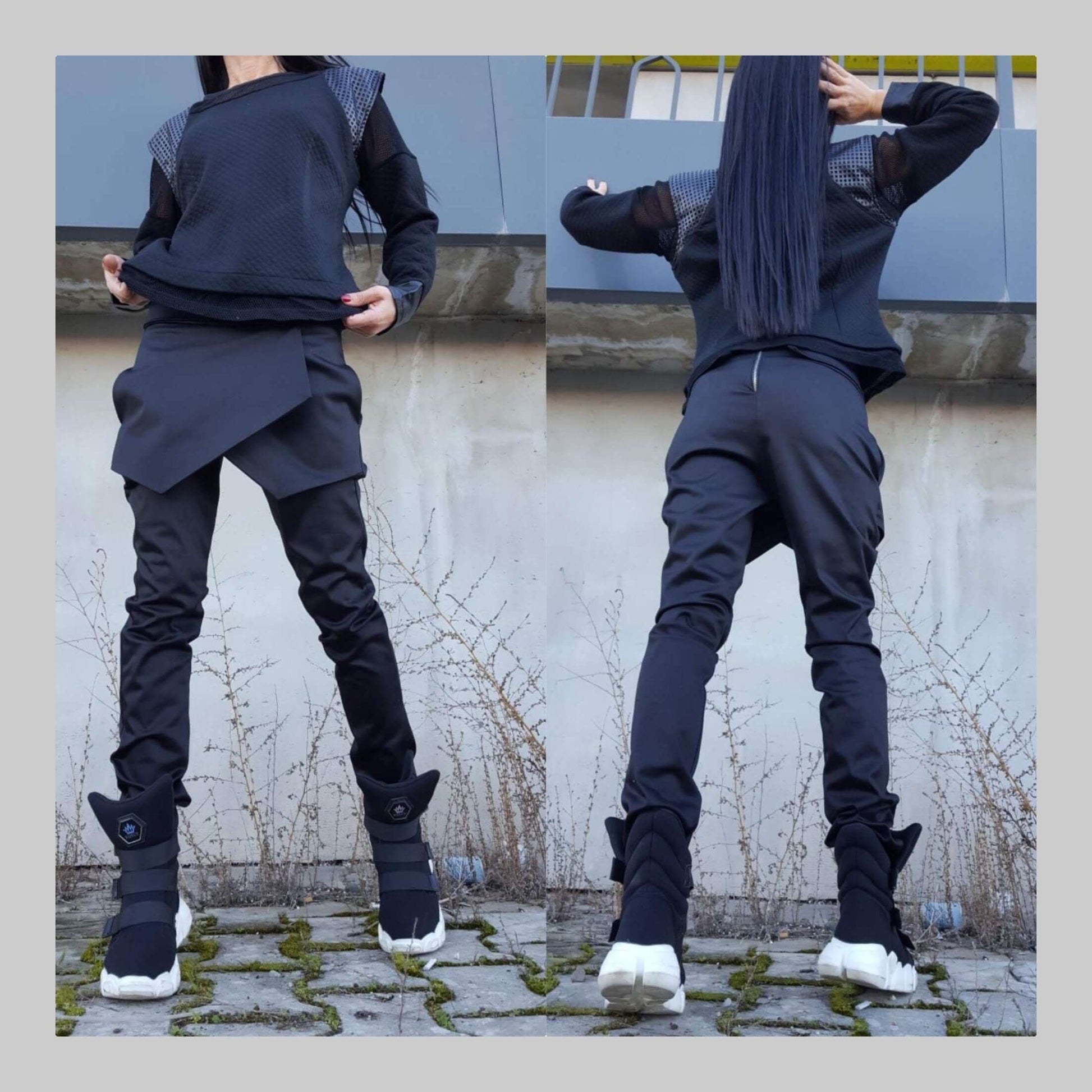Extravagant Black Pants - Handmade clothing from AngelBySilvia - Top Designer Brands 