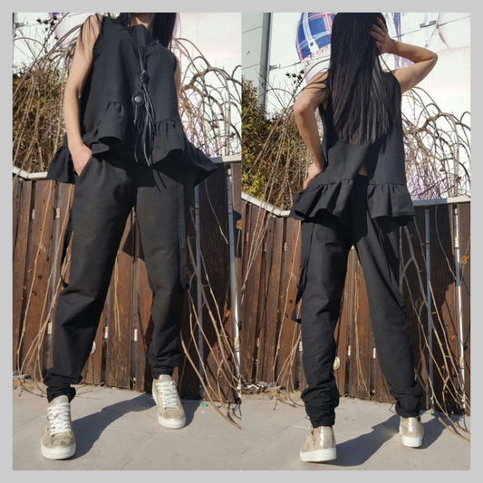 Extravagant Black Linen Set - Handmade clothing from AngelBySilvia - Top Designer Brands 