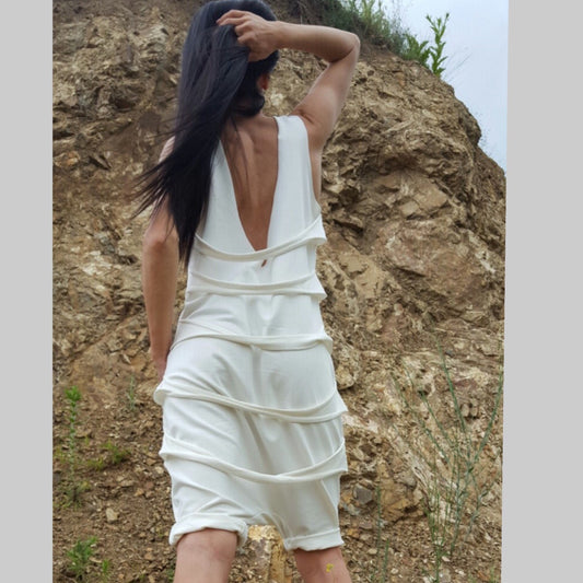 Urban White Jumpsuit - Handmade clothing from AngelBySilvia - Top Designer Brands 