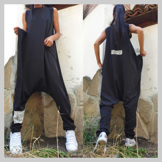 Drop Crotch Jumpsuit - Handmade clothing from AngelBySilvia - Top Designer Brands 