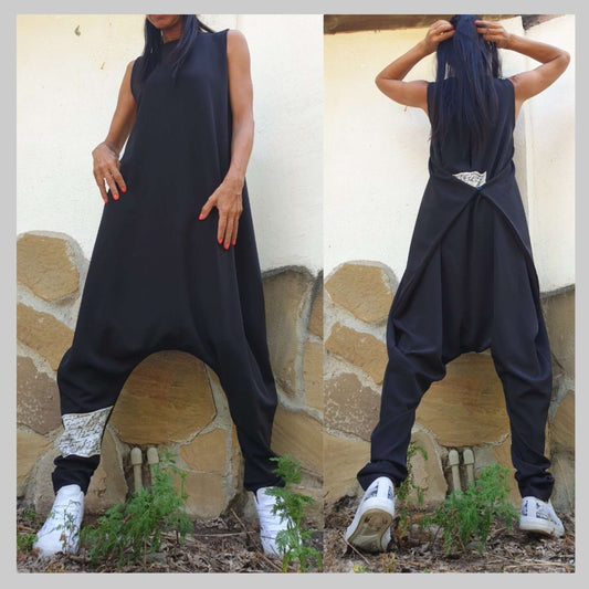 Drop Crotch Jumpsuit - Handmade clothing from AngelBySilvia - Top Designer Brands 
