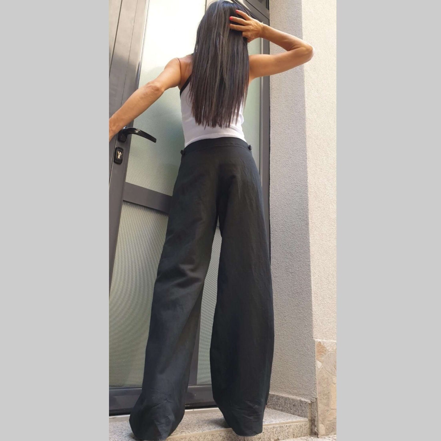 Comfortable Linen Trousers - Handmade clothing from AngelBySilvia - Top Designer Brands 