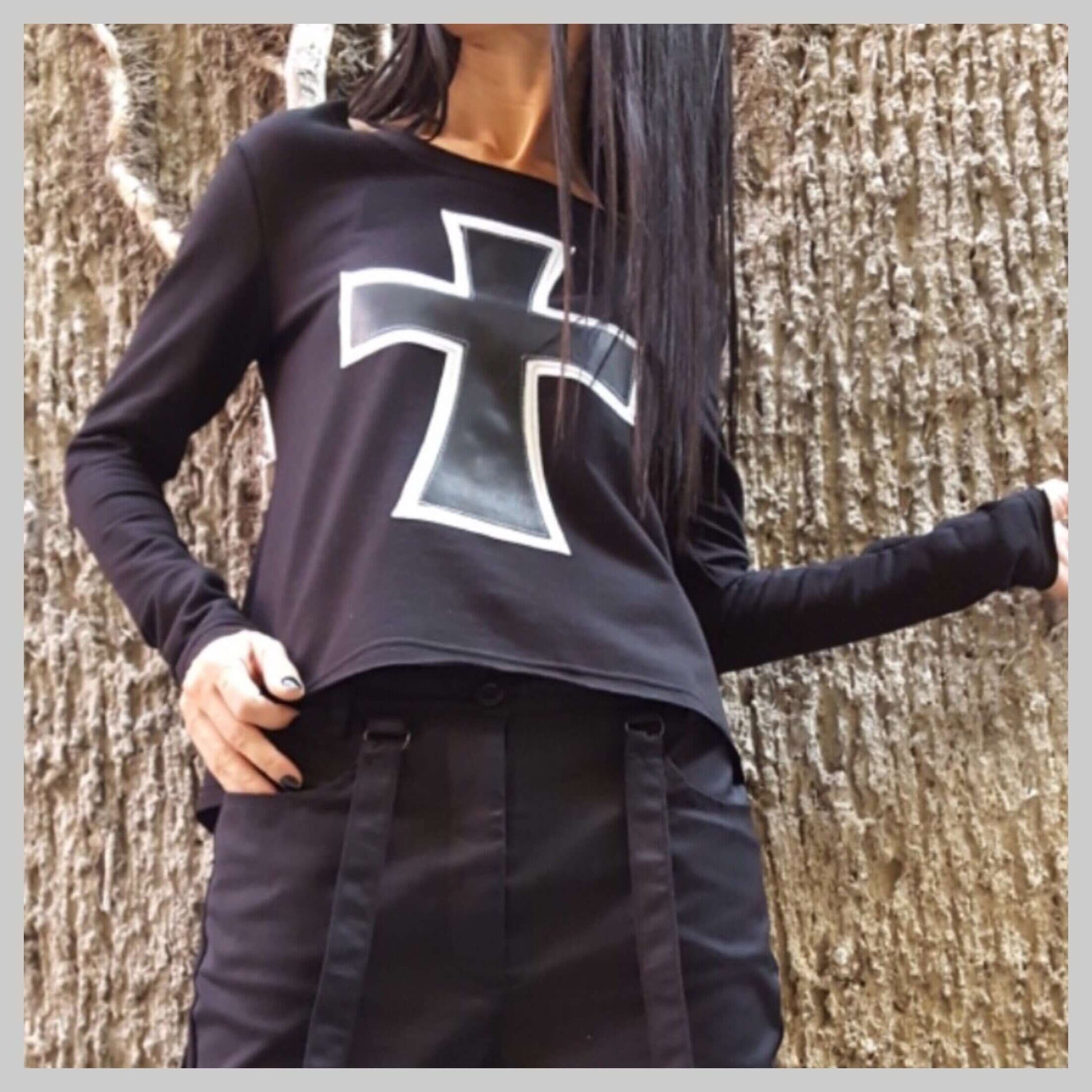 Extravagant Blouse with Cross - Handmade clothing from AngelBySilvia - Top Designer Brands 