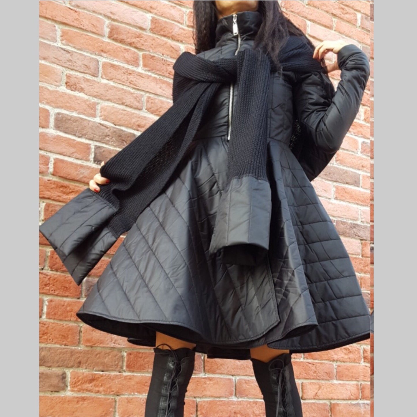 Quilted Asymmetric Coat - Handmade clothing from AngelBySilvia - Top Designer Brands 