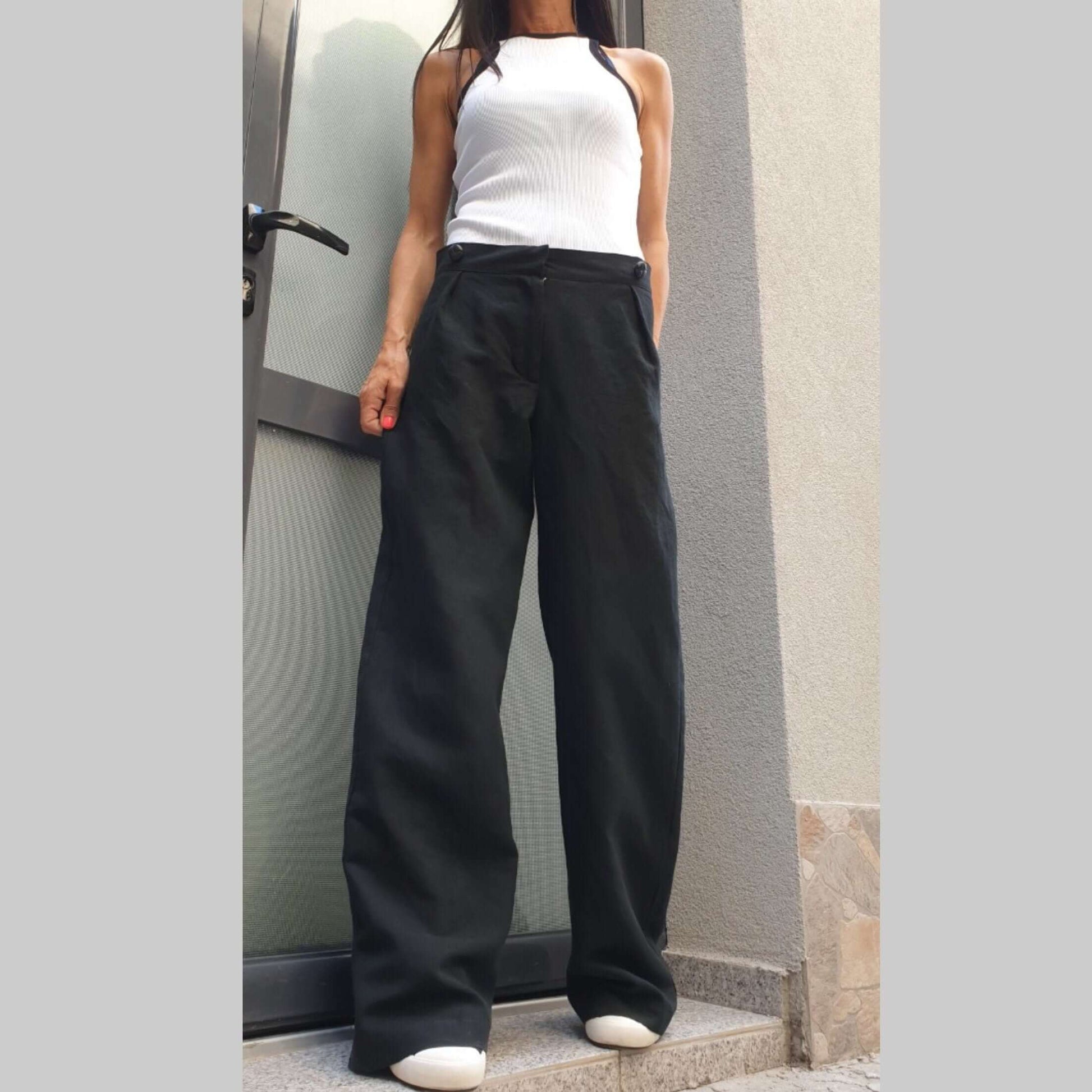 Comfortable Linen Trousers - Handmade clothing from AngelBySilvia - Top Designer Brands 