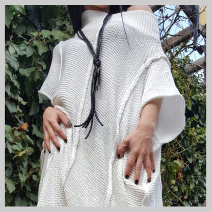 Short Sleeve Cotton Tunic - Handmade clothing from AngelBySilvia - Top Designer Brands 
