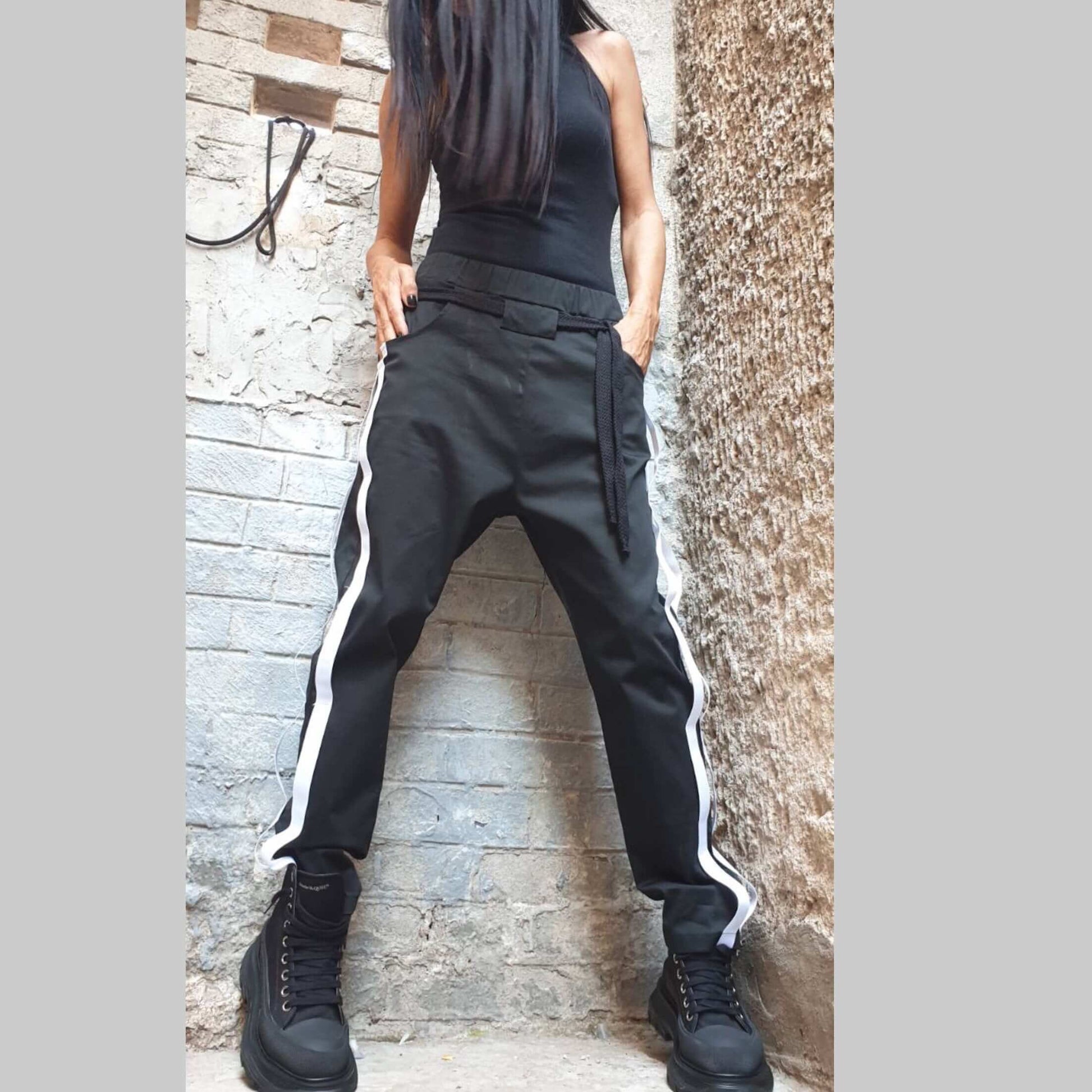 Drop Crotch Long Pants - Handmade clothing from AngelBySilvia - Top Designer Brands 