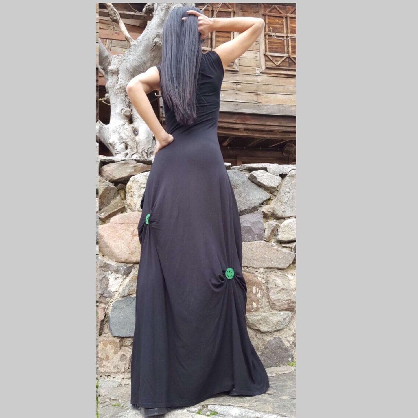 Kaftan Black Dress - Handmade clothing from AngelBySilvia - Top Designer Brands 