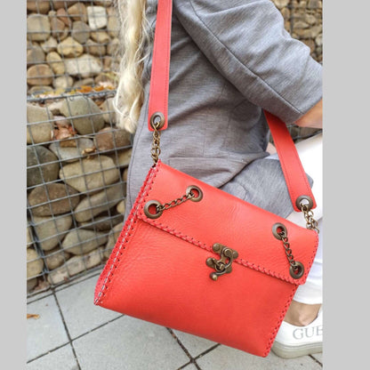 High Quality Red Leather Bag - Handmade clothing from AngelBySilvia - Top Designer Brands 