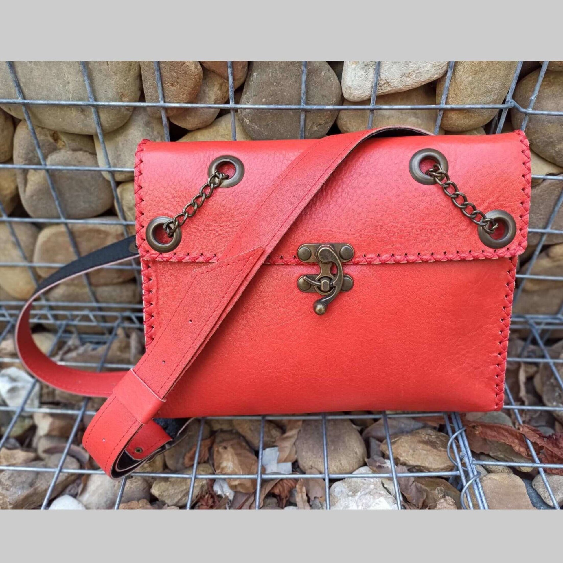 High Quality Red Leather Bag - Handmade clothing from AngelBySilvia - Top Designer Brands 