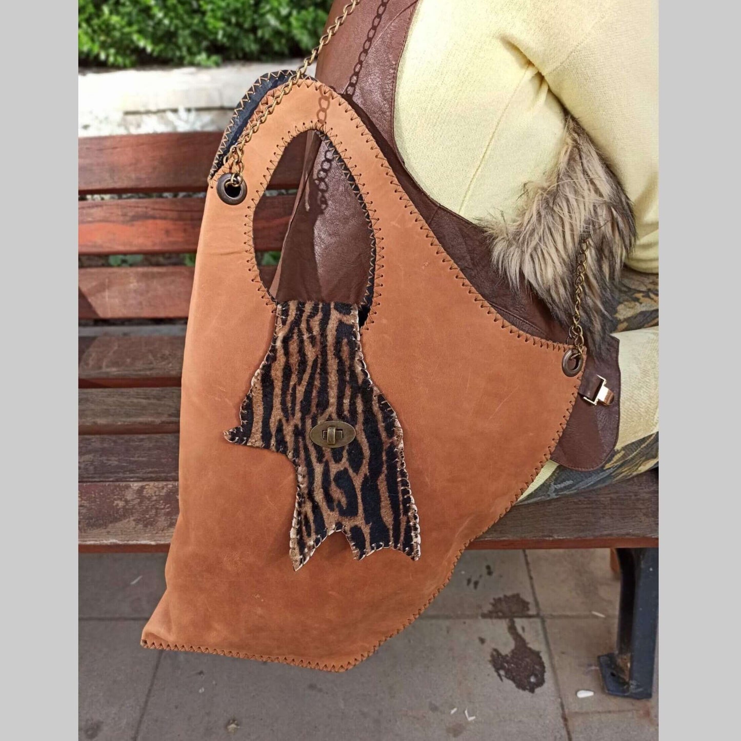Leather Bag Hair Print - Handmade clothing from AngelBySilvia - Top Designer Brands 