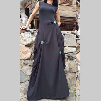 Kaftan Black Dress - Handmade clothing from AngelBySilvia - Top Designer Brands 