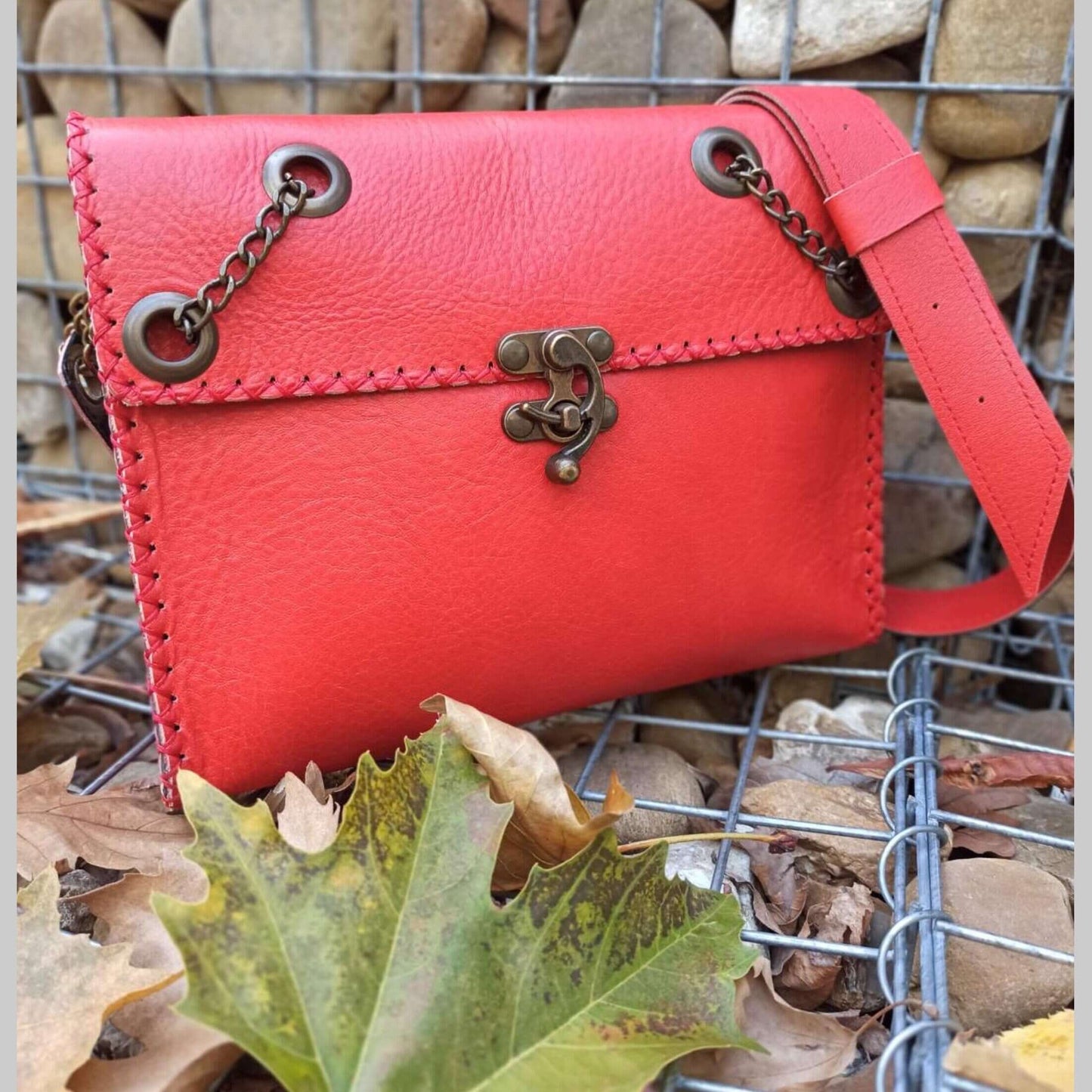 High Quality Red Leather Bag - Handmade clothing from AngelBySilvia - Top Designer Brands 