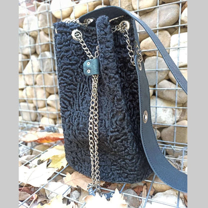 Black Astragan Fur Handbag - Handmade clothing from AngelBySilvia - Top Designer Brands 