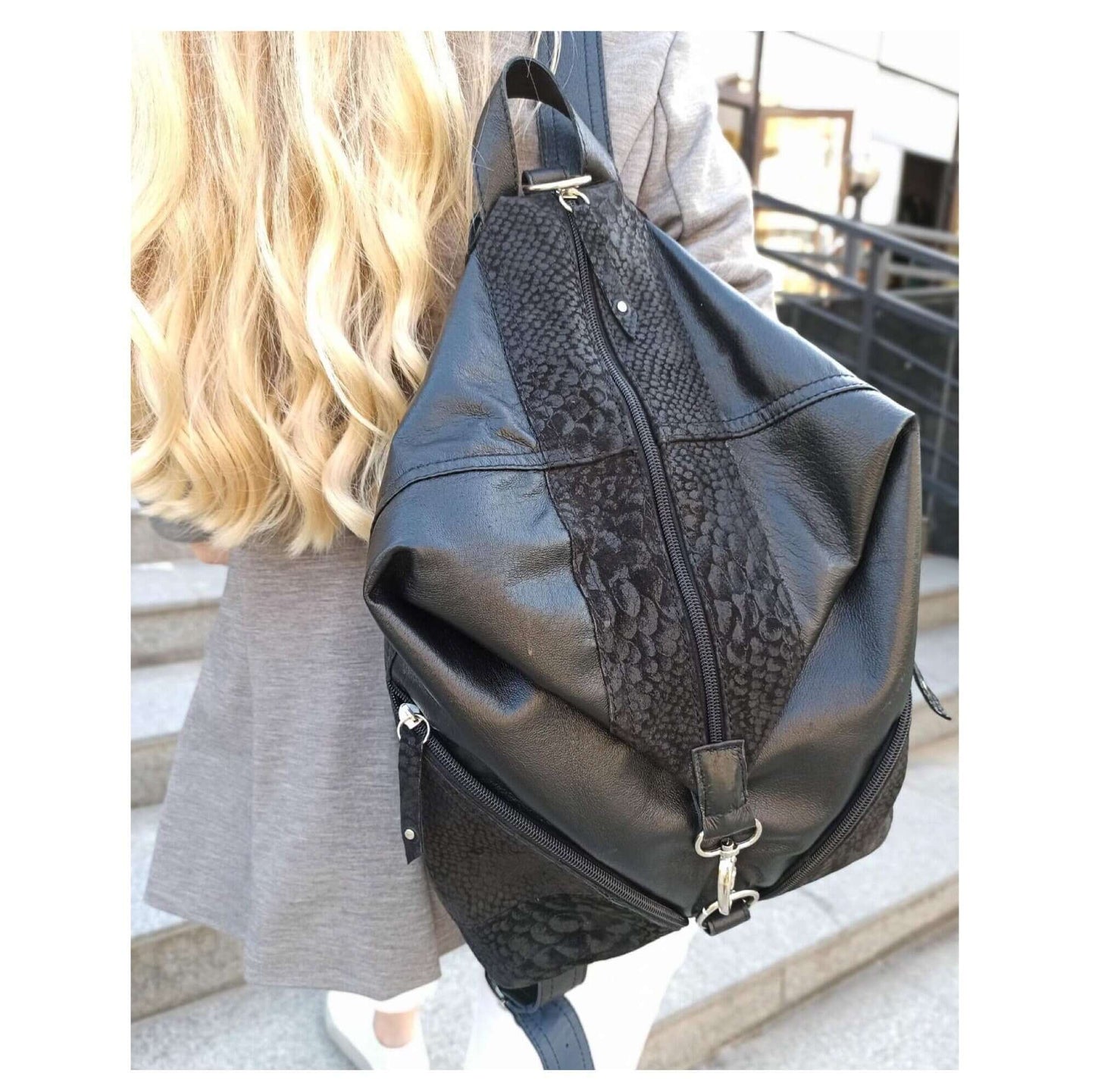 Extravagant Back Leather Rucksack - Handmade clothing from AngelBySilvia - Top Designer Brands 